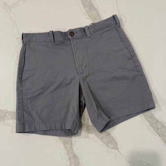 J. Crew 7” Flex Chino Flat Front Shorts Men's 31 Gray Cotton Preppy Minimalist - Picture 1 of 7